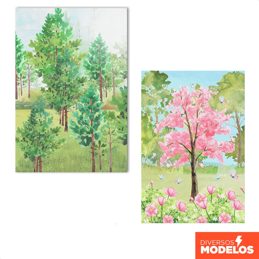 Painel Festa Retangular Bosque Encantado Vertical Sublimado Tecido 1,50x2,20 em Oferta na Shopee