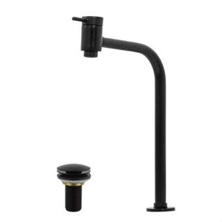 Torneira link Alta de inox Preta Para Cuba de Sobrepor, banheiro e lavatorio, valvula clic em Oferta na Shopee