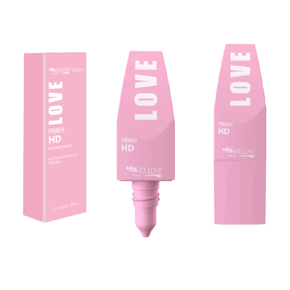 Primer Facial Rosto Pré Maquiagem Mate HD Max Love 30 ml Nova Embalagem