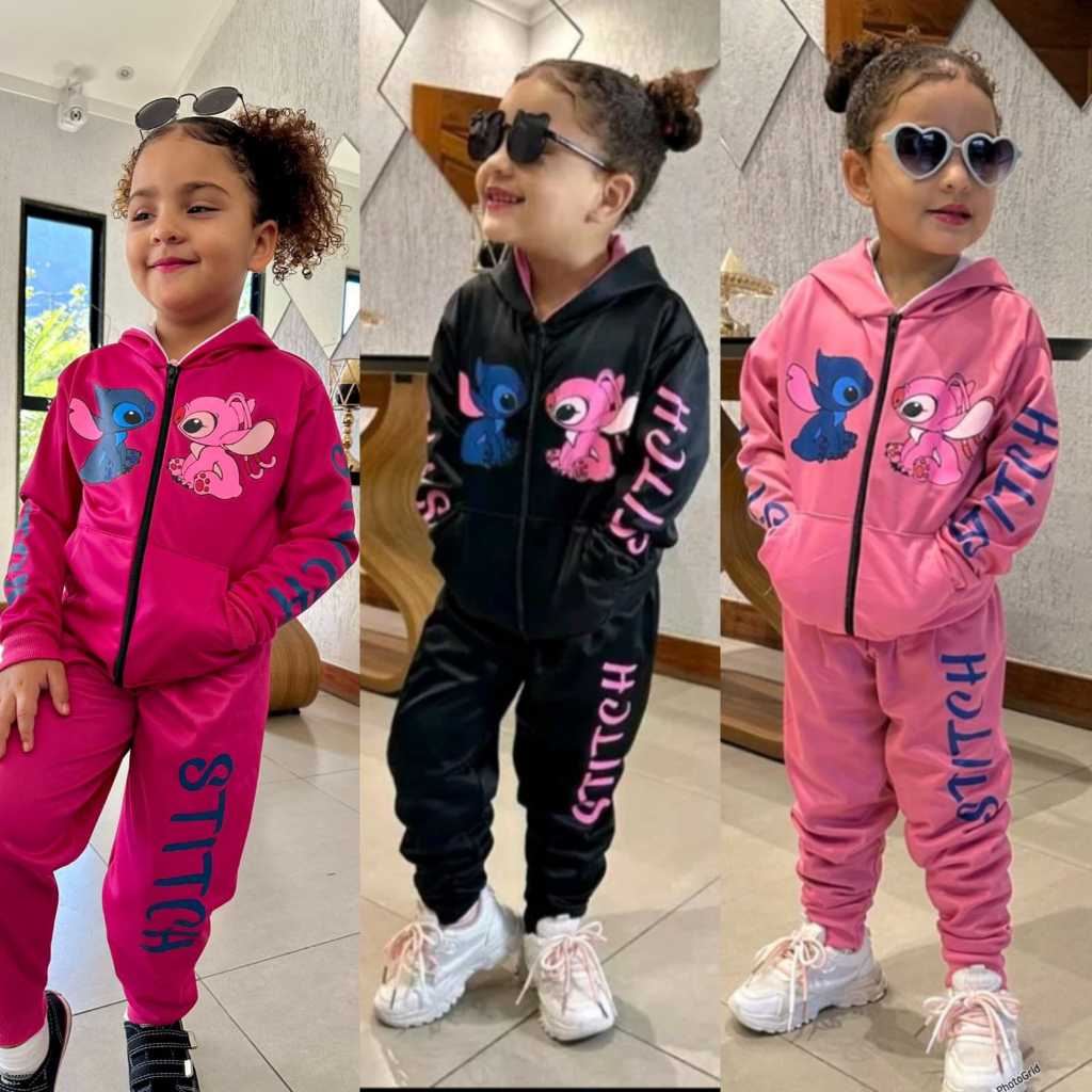 Conjunto Infantil feminino juvenil blogueirinha Stitch