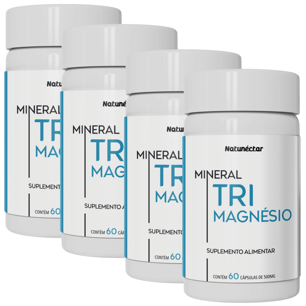 Kit Combo TriMagnésio 240 cápsulas Malato de Magnesio, Magnésio Taurato e Bisglicinato de Magnesio