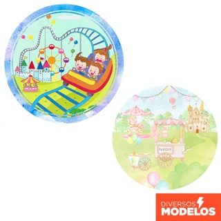Painel Redondo Parque de Diversão em tecido 1,50m com Elástico para Festas em Oferta na Shopee