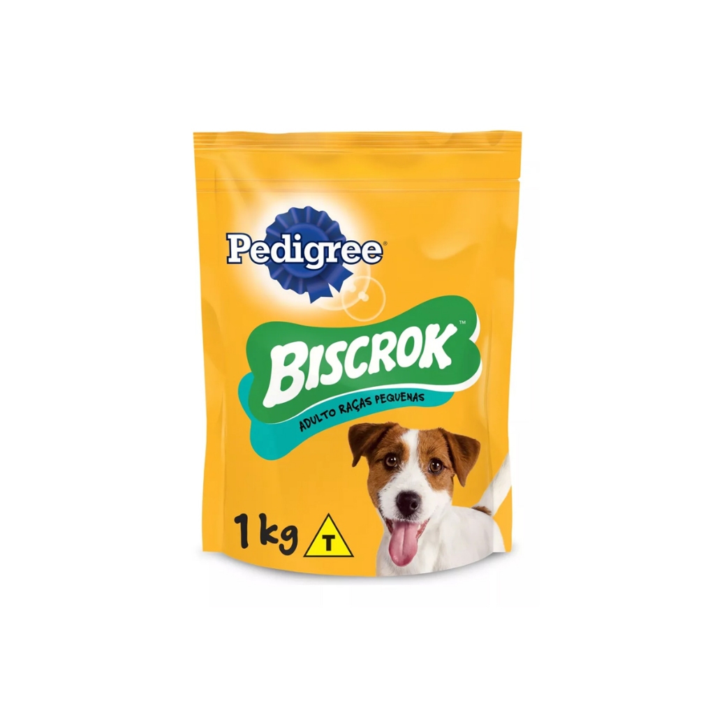 Petisco Para Cães Adultos Raças Pequenas Leite Pedigree Biscrok Pouch 1kg
