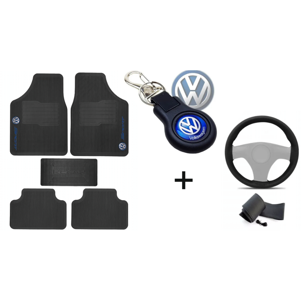 tapete sport vw santana 94-96 + capa de volante +  chaveiro