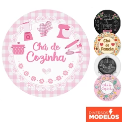 Painel Redondo Decoração Chá de Cozinha em tecido 1,50m com Elástico para Festas
