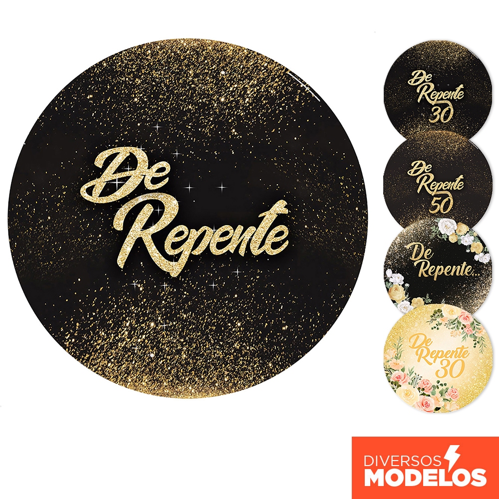 Painel Redondo De Repente Em Tecido 1,50m Com Elástico Sublimado Decoração Aniversário em Oferta na Shopee