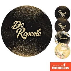 Painel Redondo De Repente Em Tecido 1,50m Com Elástico Sublimado Decoração Aniversário