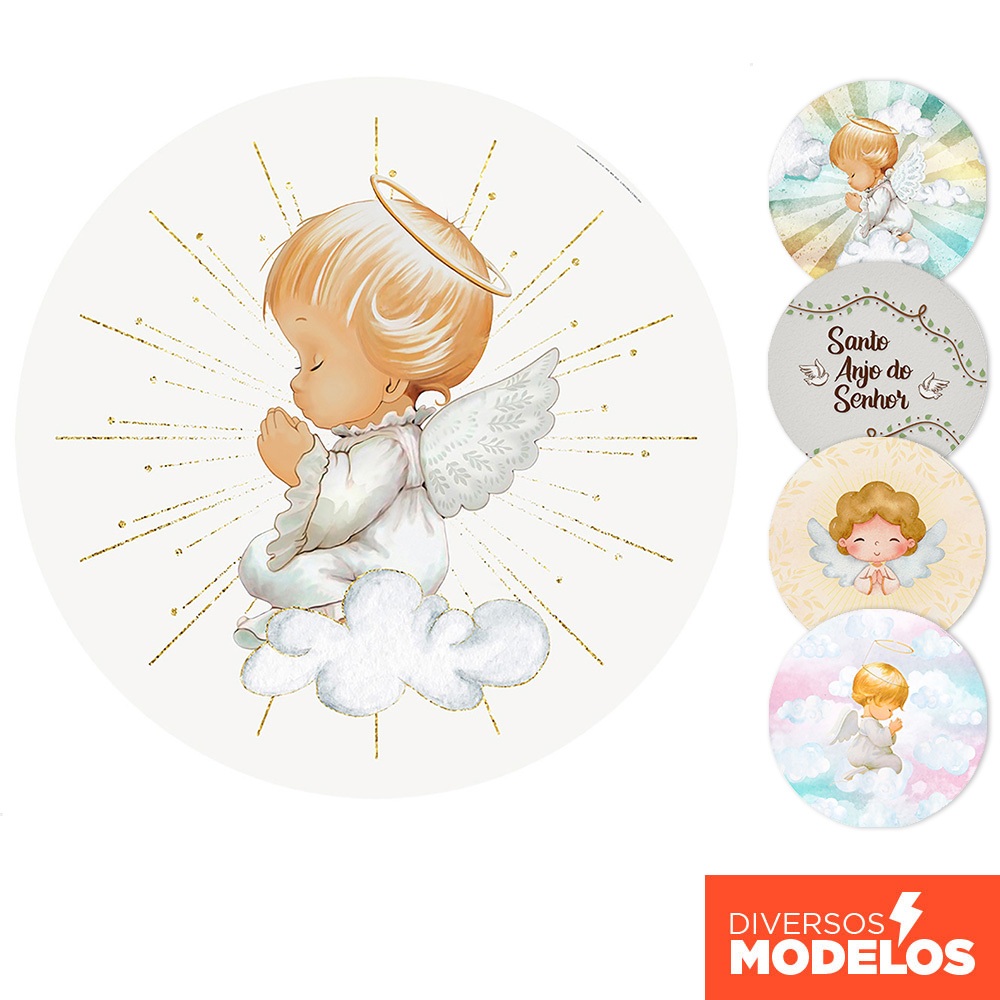 Capa Painel Redondo Batizado Festa Decoração Sublimado Em Tecido 1,50m Com Elástico em Oferta na Shopee