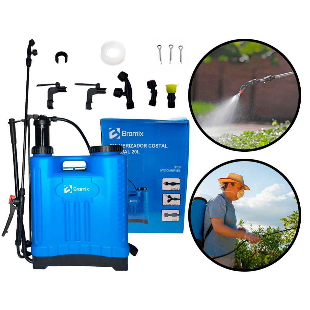 Pulverizador Costal Manual Plástico Borrifador Para Plantas Jardins Multiuso 20 Litros Bramix - Home & Living