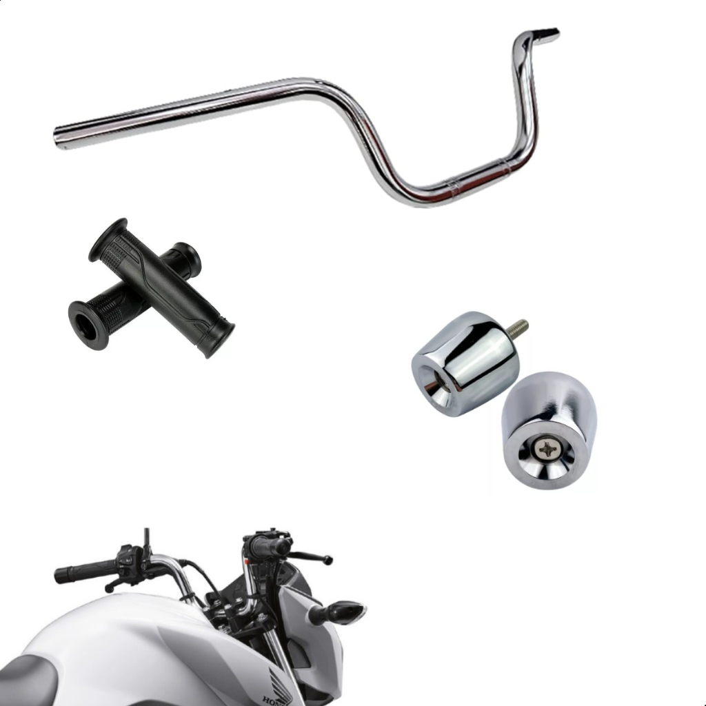 Kit Guidão De Moto Com Manopla Para Cargo E Peso Pcx Cg Fan Titan 125 150 160 em Oferta na Shopee