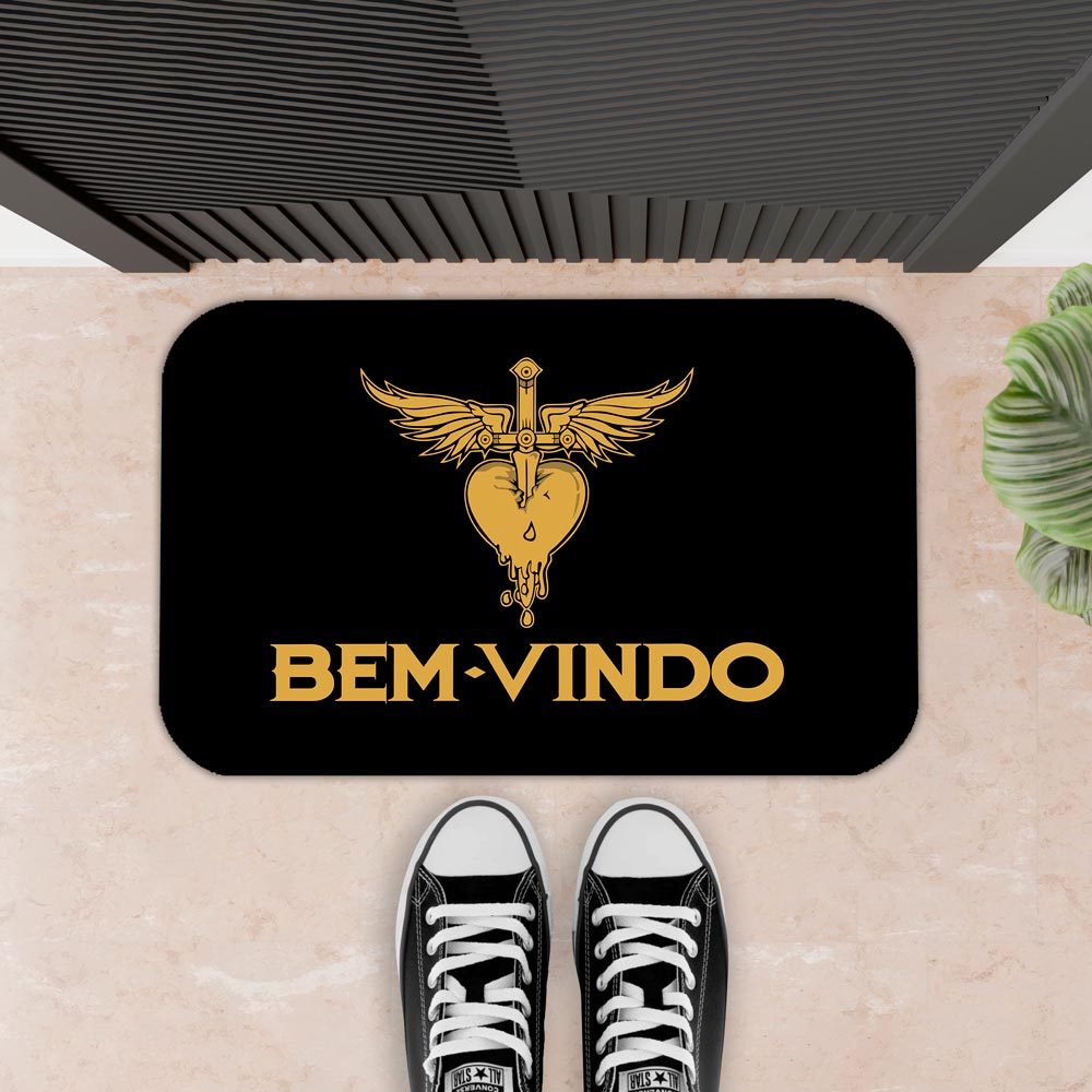TAPETE PARA PORTA DECORATIVO - 34X60 - 2mm - BEM-VINDO BON JOVI