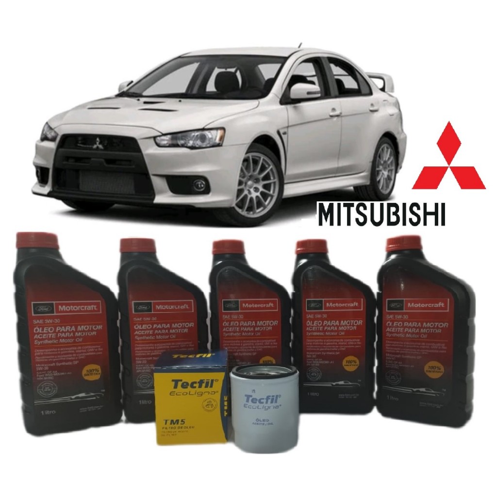 Kit Troca De Óleo 5w30 Mitsubishi Lancer 2.0 16v 2011 Á 2016 em Oferta na Shopee