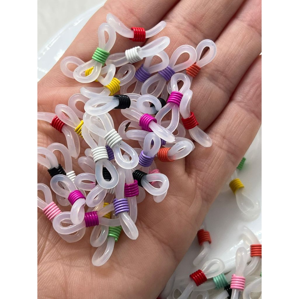 Borrachas de silicone para óculos com molas coloridas