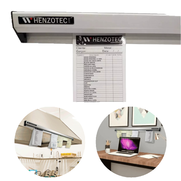 Porta Comanda 30 cm Aluminio Henzotec Comandeira Pizzaria, Bar