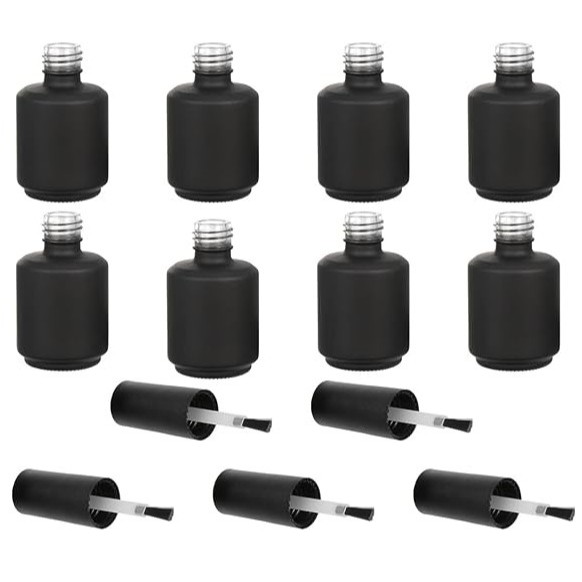 Frasco de Esmalte Refil Vazio 10 ml Preto – Recipiente para Base, Top Coat ou Esmalte – SQ7644