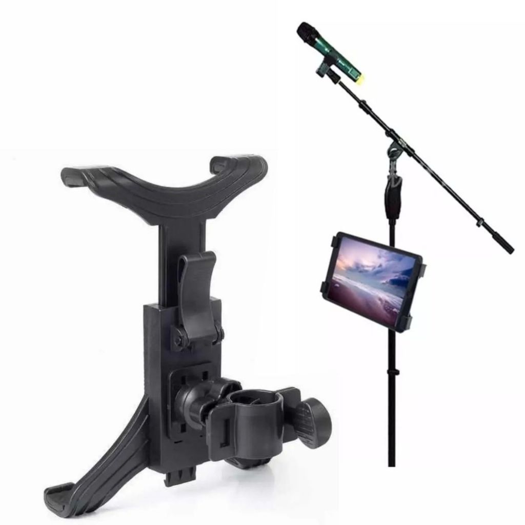 Suporte de iPad Tablet 7 a 10 Polegadas para Pedestal de Microfone Músicos Banda Igreja - detalhe