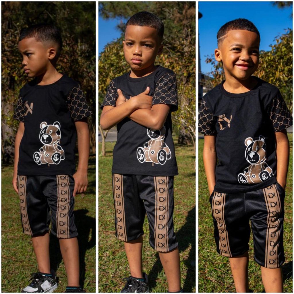 Roupa Infantil Masculina - Blusa e Bermuda Original Verão 2025