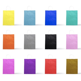 Sacola Papel Kraft Colorido M 23x30x10cm 50und em Oferta na Shopee