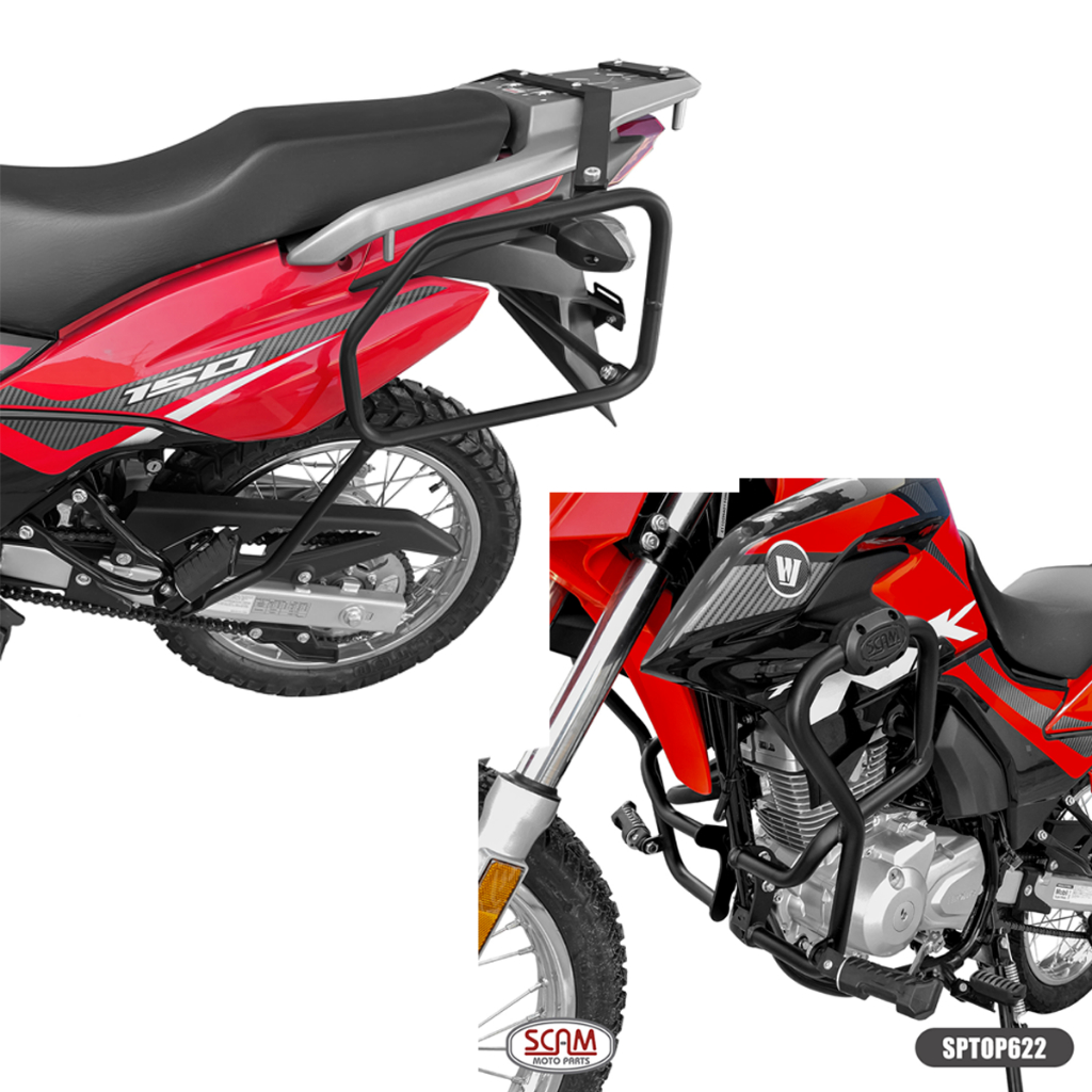 Protetor de Motor e Carenagem + Afastador de Alforje Traseiro Scam Nk 150 Nk150 / Nk160 Nk 160 - 2023 em Diante