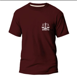 Camiseta Direito Advogado Faculdade Universidade De Manga Curta Gola Redonda Estampada 100% Algodão Reforço em Oferta na Shopee