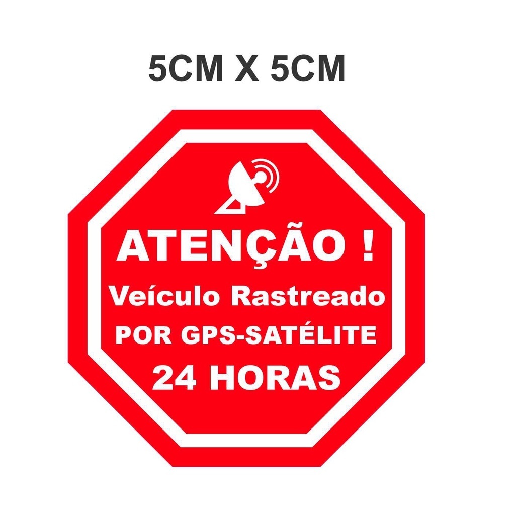 Adesivo Veículo rastreado por GPS satélite 5cm x 5cm Pequeno