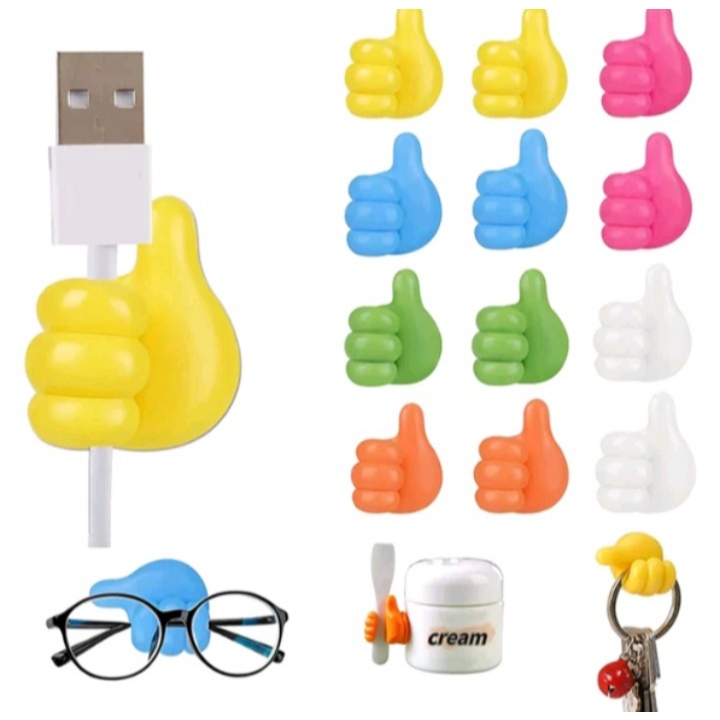 KIT  Ganchos De Silicone Para Parede Do Polegar-Clipes Adesivos Cabos E Chaves em Oferta na Shopee