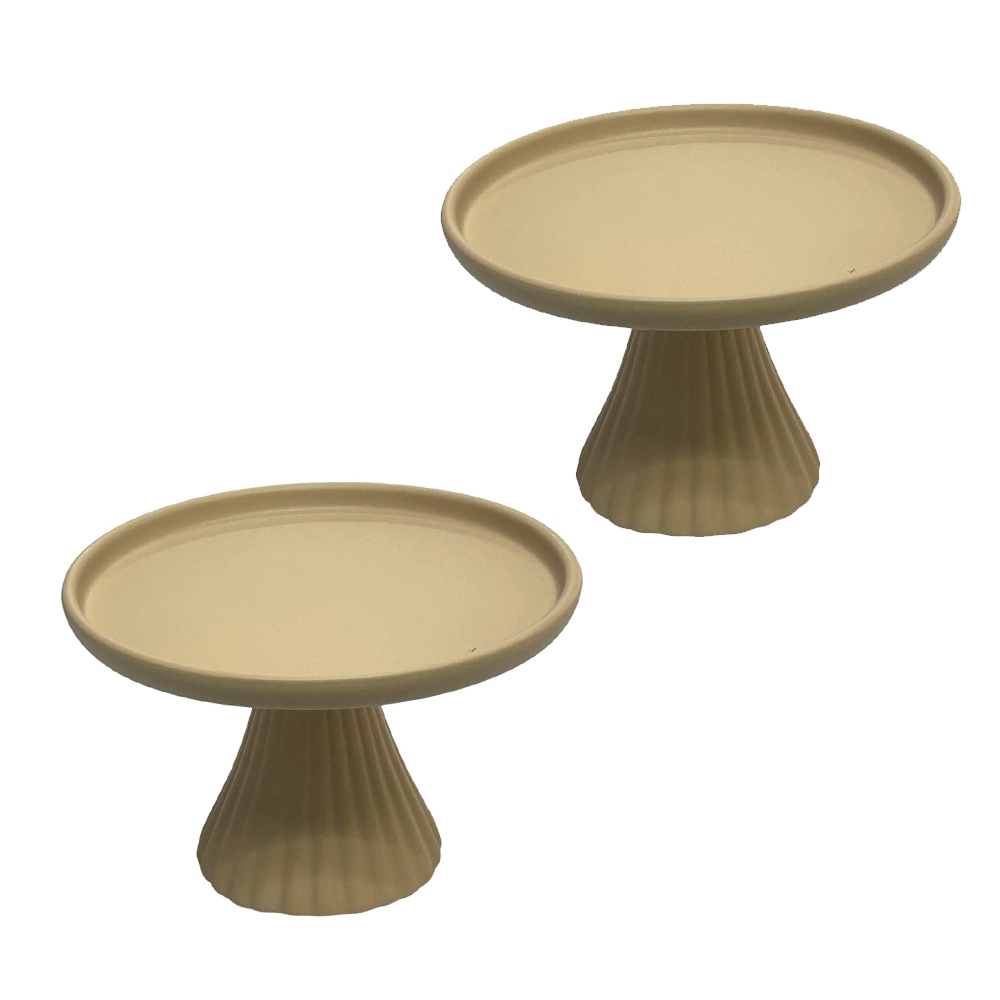 Kit 2 boleiras Lisboa Pequenas em cerâmica pintura fosca decoração festas aniversarios em Oferta na Shopee