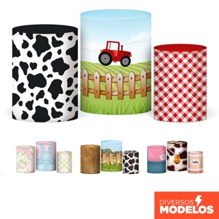 Trio Capa Cilindro Festa Fazendinha Veste Fácil em Decoração Em Tecido com Elástico em Oferta na Shopee