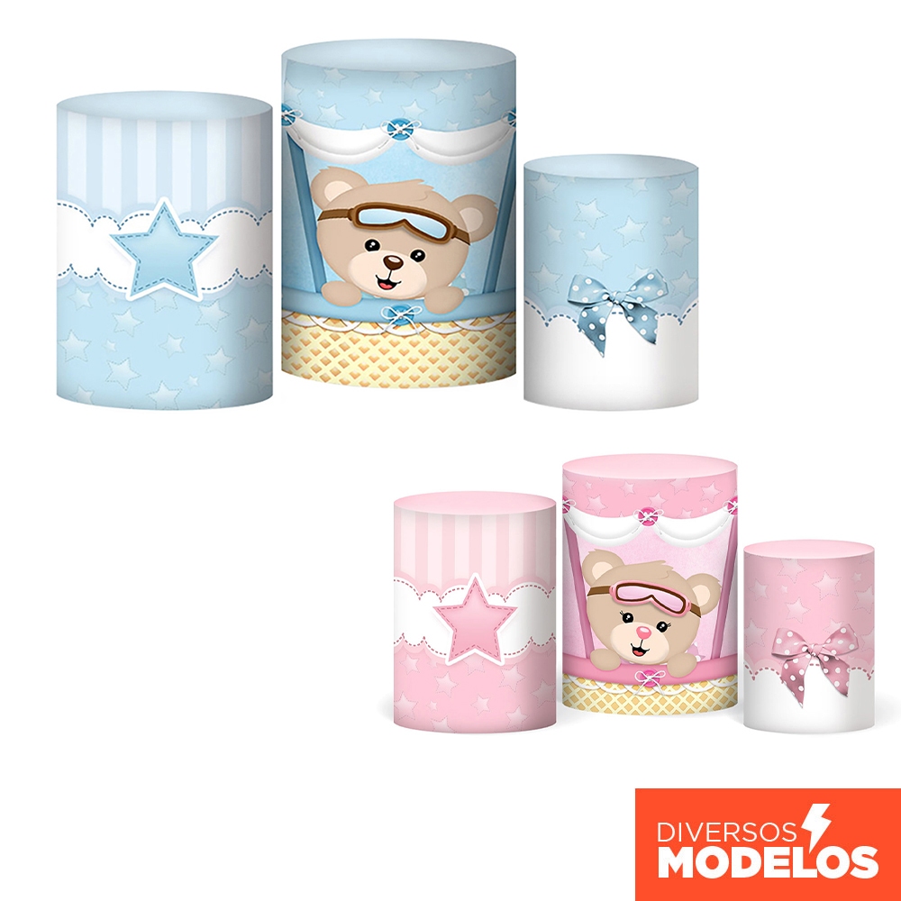 Trio Capas Cilindros Urso Baloeiro Veste Fácil em Tecido com Elástico para Festas em Oferta na Shopee