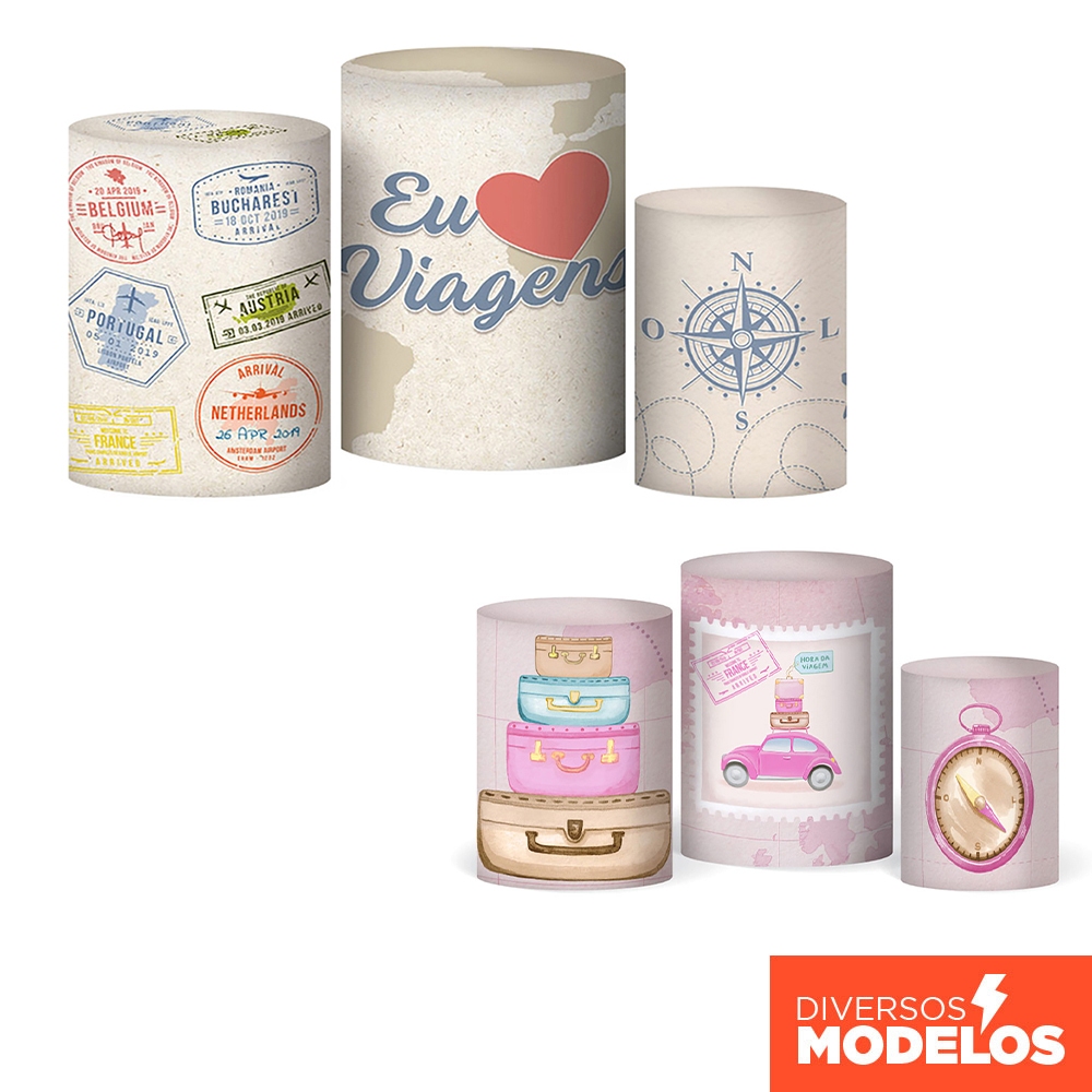 Capa de Cilindro Festa Viagem Veste Fácil em Tecido com Elástico Decorativo em Oferta na Shopee