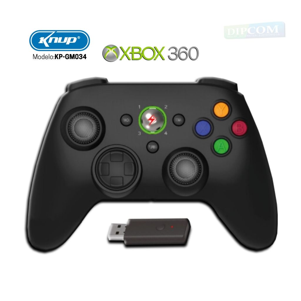 Controle para Xbox 360 e PC Sem Fio USB KNUP - KP-GM034