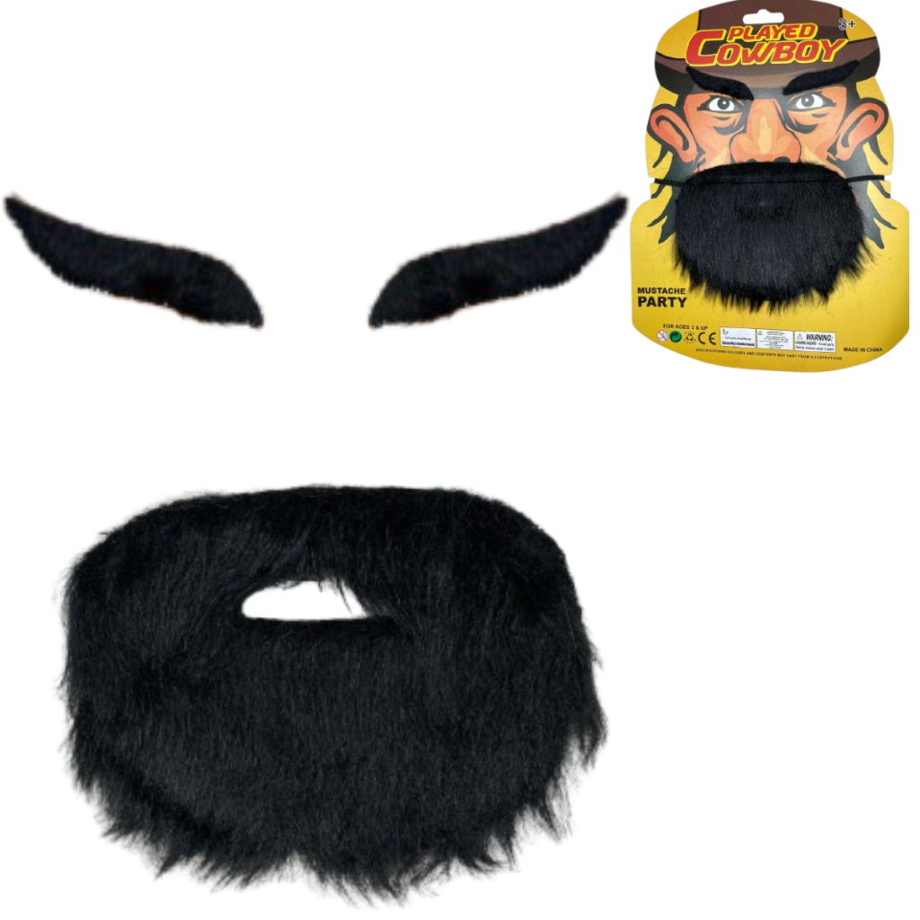 Barba Falsa Bigode e Sobrancelhas Artificiais