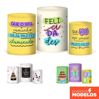 Trio Capa Cilindro Festa Feliz Aniversário Veste Fácil Em Tecido Com Elástico em Oferta na Shopee