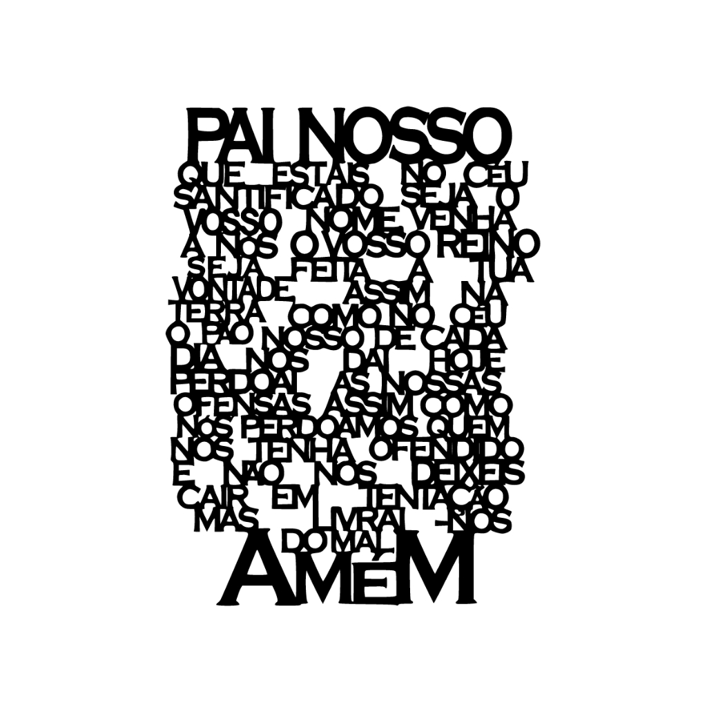 Painel Oração Pai Nosso Em Relevo MDF Premium 3mm  Preto para Sala Quarto Parede em Oferta na Shopee