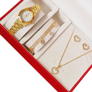 Relógio femenino Luxo de pulso Minimalista analógico Fino Slim  + Colar Brincos Folheado Ouro + Pulseira Feminina - Presente feminino, presente de natal em Oferta na Shopee
