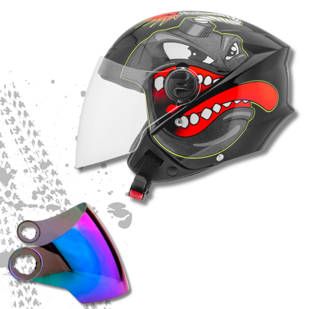 Capacete Aberto Moto New Liberty 3 Bomb Lançamento Mais Viseira Espelhada, Iridium ou Camaleão