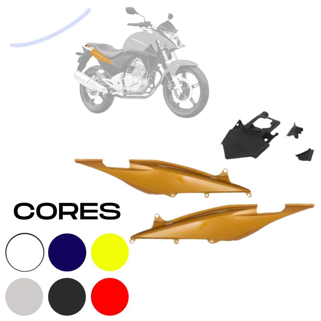 Kit Carenagem 2 Peças Completo Honda CB 300 Anos 2009 a 2013 Rabeta E Rabeta Central