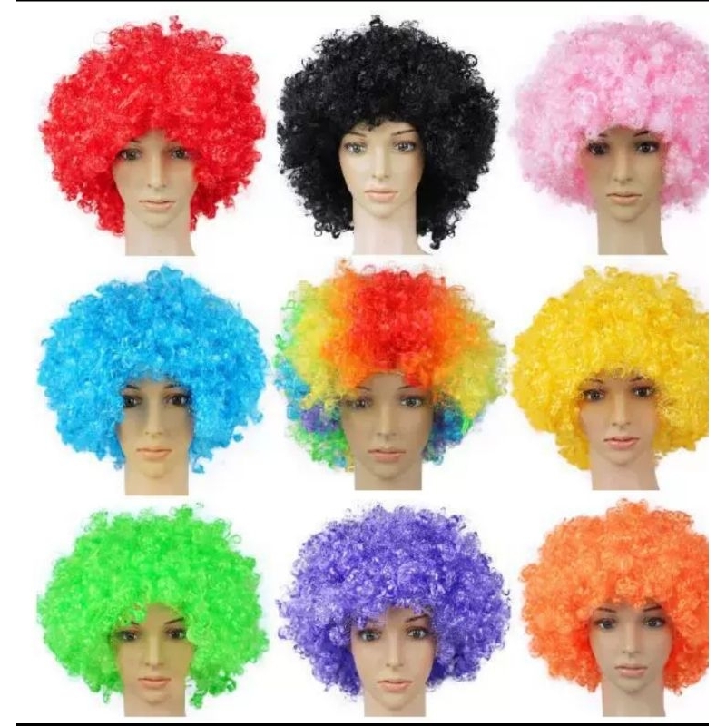 Peruca Black Colorida Power Festas Fantasia Carnaval Cosplay Acessório de palhaço circo animador eventos diversas cores em Oferta na Shopee