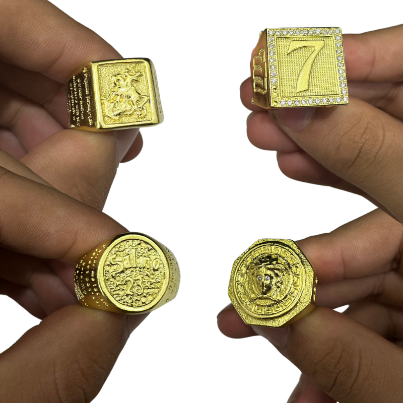 DEDEIRA  REGULÁVEL MOEDA ANTIGA SÃO JORGE, SORTE 7, SALMO 23, MEDUSA