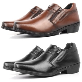 Kit 2 Botinas Sociais Masculinas – Preto e Café | Conforto e Estilo com Zíper Lateral em Oferta na Shopee