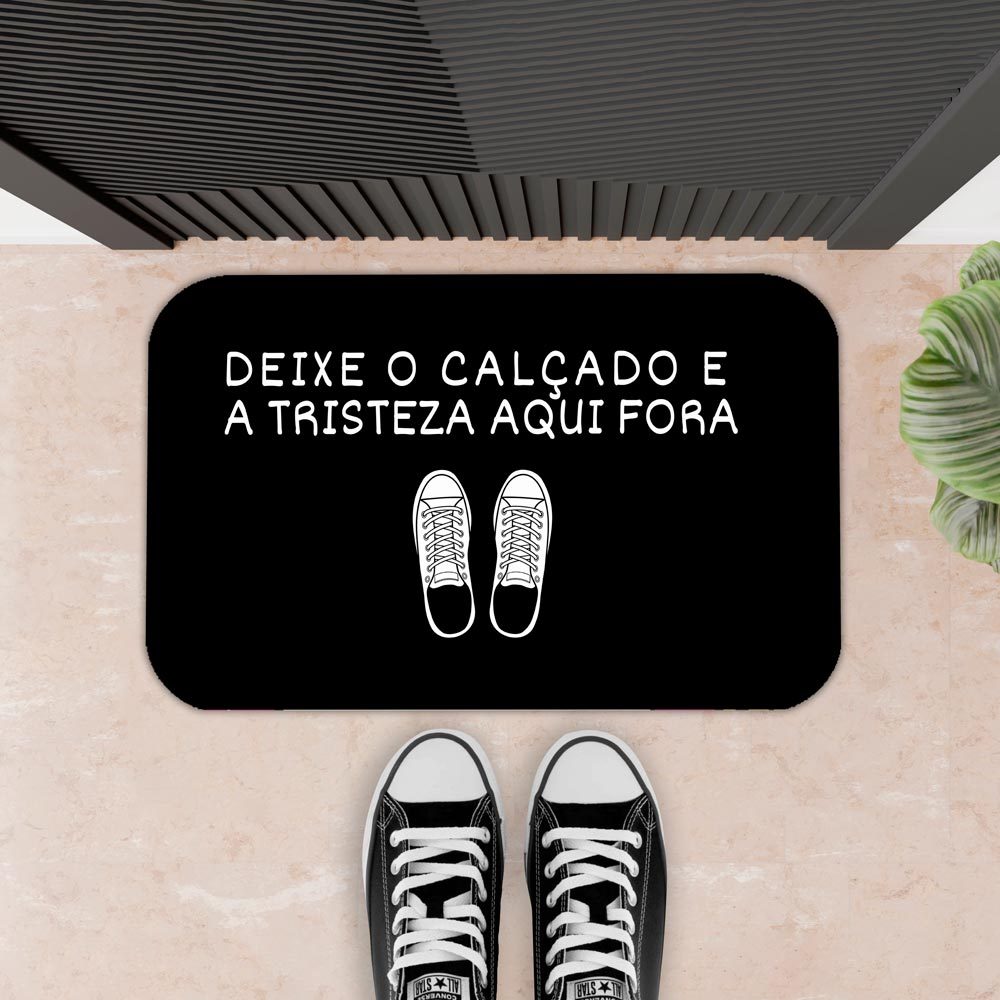TAPETE PARA PORTA DECORATIVO - 34X60 - 2mm - DEIXE O CALÇADO