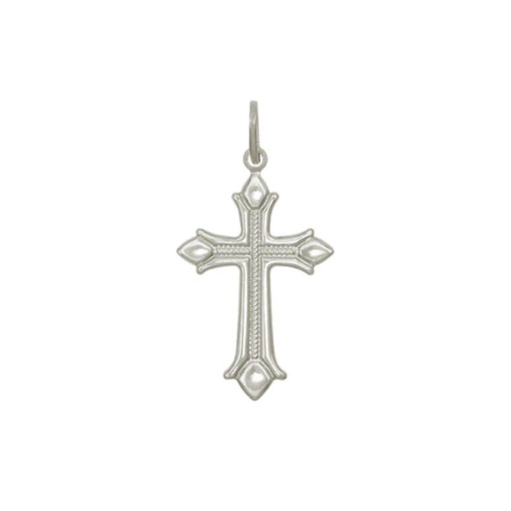 Pingente de Prata 925 Cruz Detalhada no Centro em Oferta na Shopee