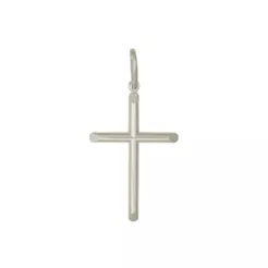 Pingente de Prata 925 Cruz Fina com 3cm