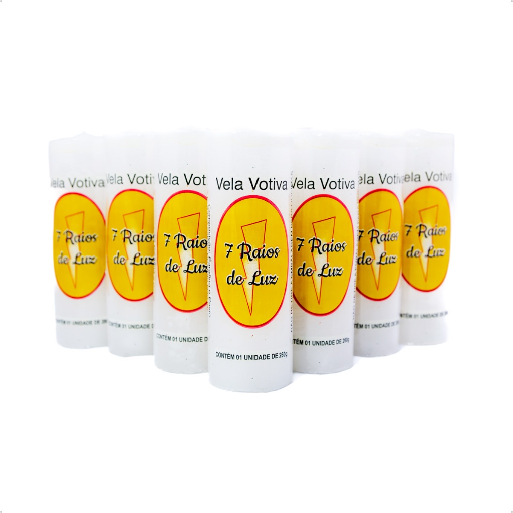 10 Velas Votivas 7 Dias Branca 100% Parafina Pura 260g