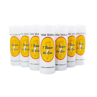 10 Velas Votivas 7 Dias Branca 100% Parafina Pura 260g em Oferta na Shopee