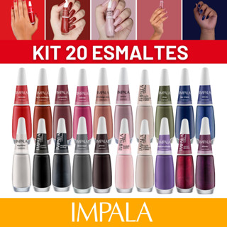 Kit 20 Esmalte Impala Cremoso Hipoalergenico Cor da Sua Moda esmalte Kit Manicure Completo