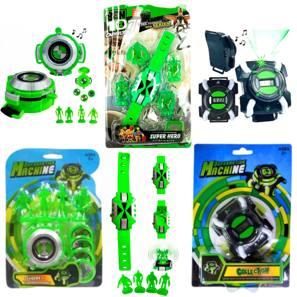 Kit 3 Relógio Omnitrix Lançada Disco Relogio Omniverse Som Luz  Hora Presente Dia das Crianças Natal
