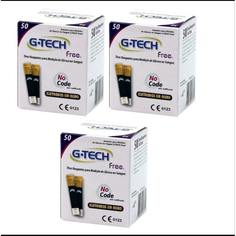 Kit Tira medidora de Glicemia G Tech Free 3 cxs (150 tiras)