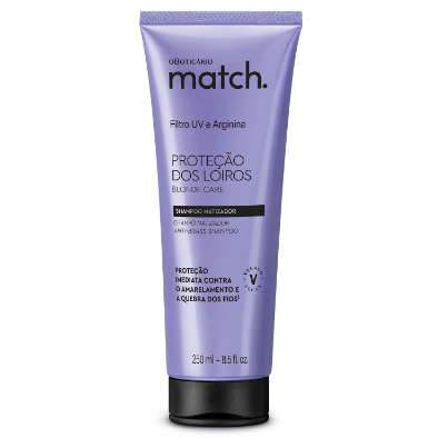 Oboticario Match Shampoo Matizador Proteção dos Loiros 250ml V:02/26