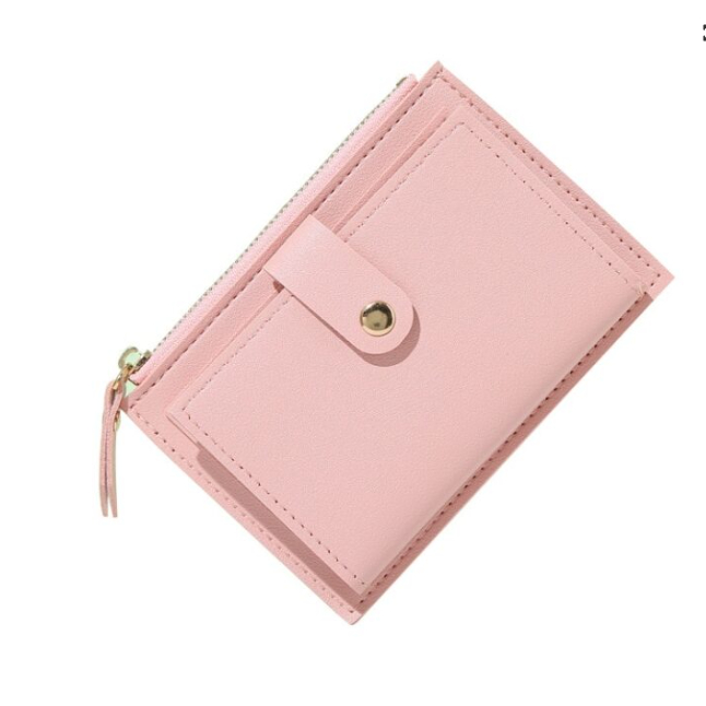 Carteira Feminina De Couro Mini Cor Simples Com Múltiplos Espaços PU em Oferta na Shopee